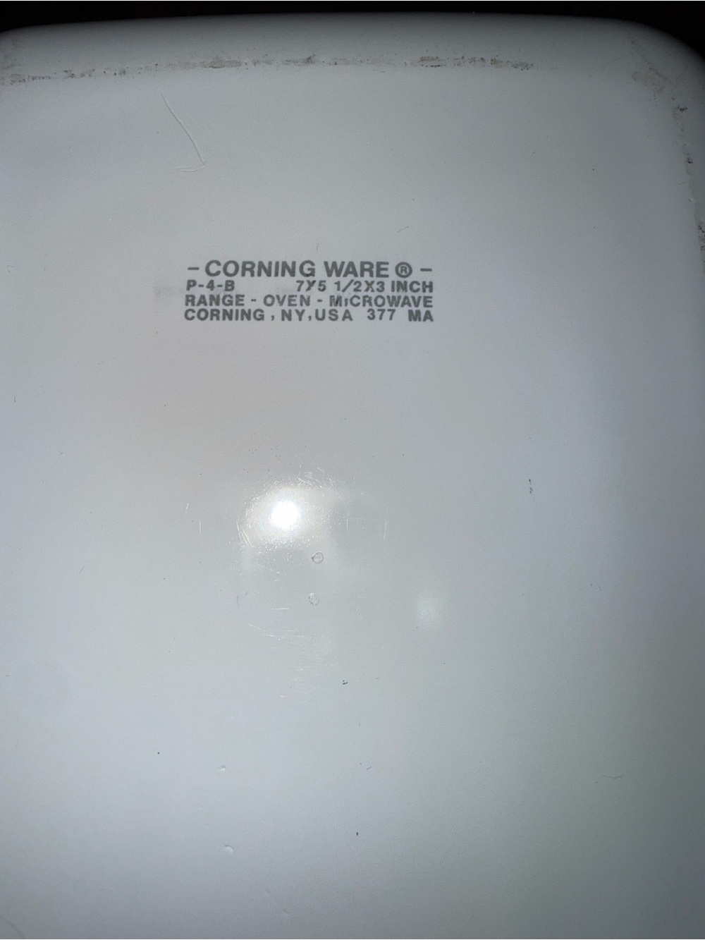 Vintage Corningware White Covered Casserole with Blue Floral Pattern - Picture 6 of 6